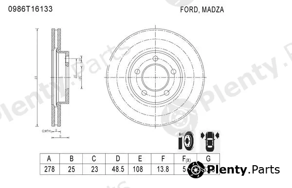 Bosch 0986T16133 — Brake Disc