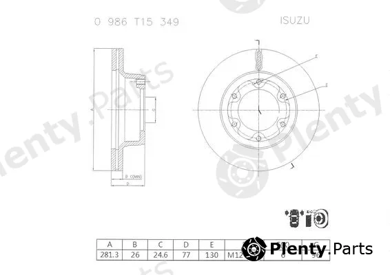 Bosch 0986T15349 — Brake Disc