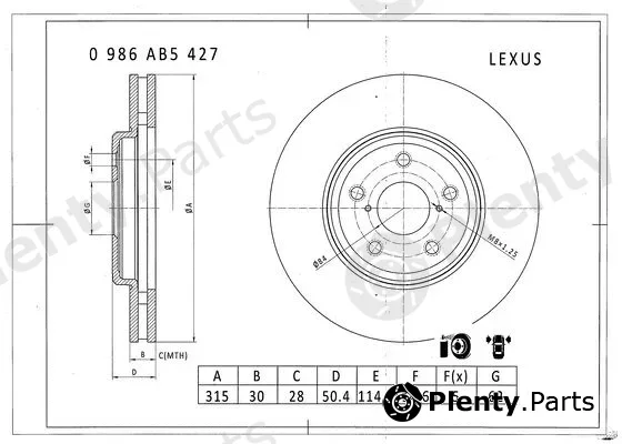 Bosch 0986AB5427 — Brake Disc