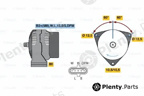 Bosch 0124555032 — Alternator