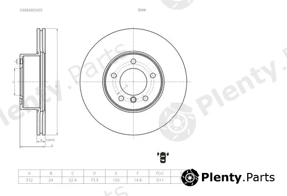 Bosch 0986AB5905 — Brake Disc
