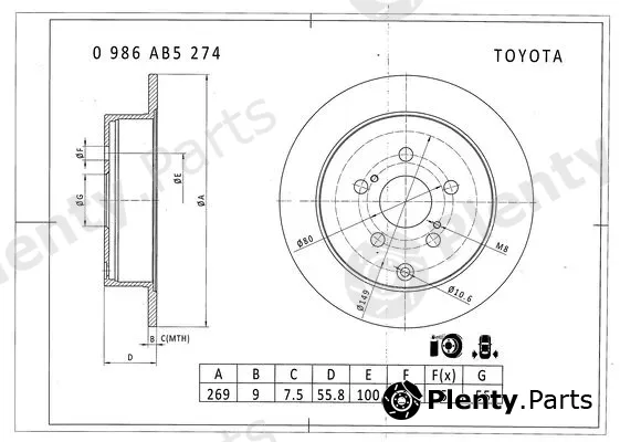 Bosch 0986AB5274 — Brake Disc