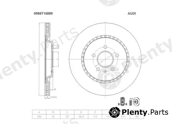 Bosch 0986T16009 — Brake Disc