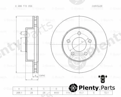 Bosch 0986T15056 — Brake Disc