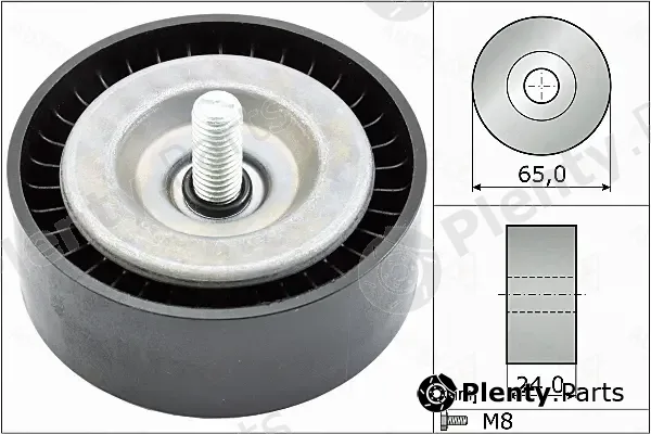 Autex 655037 — Deflection/Guide Pulley, V-ribbed belt