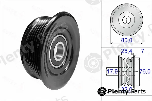 Autex 654924 — Deflection/Guide Pulley, V-ribbed belt