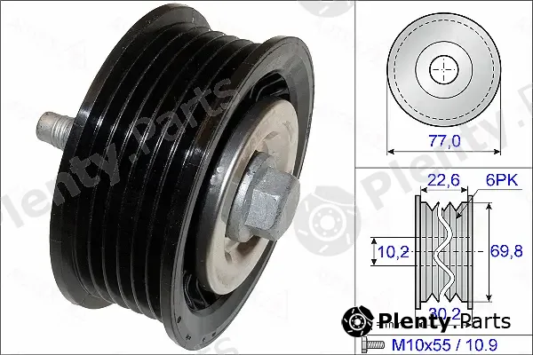 Autex 654881 — Deflection/Guide Pulley, V-ribbed belt
