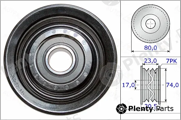 Autex 654874 — Deflection/Guide Pulley, V-ribbed belt