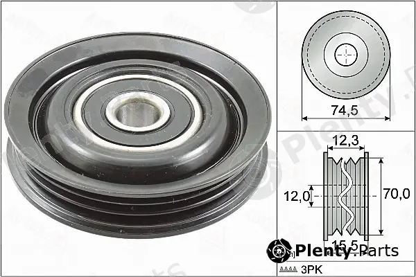 Autex 655127 — Deflection/Guide Pulley, V-ribbed belt