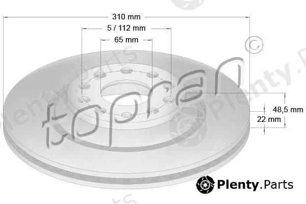 Topran 110418 — Brake Disc COATED