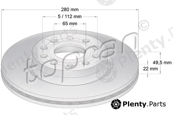 Topran 110074 — Brake Disc COATED