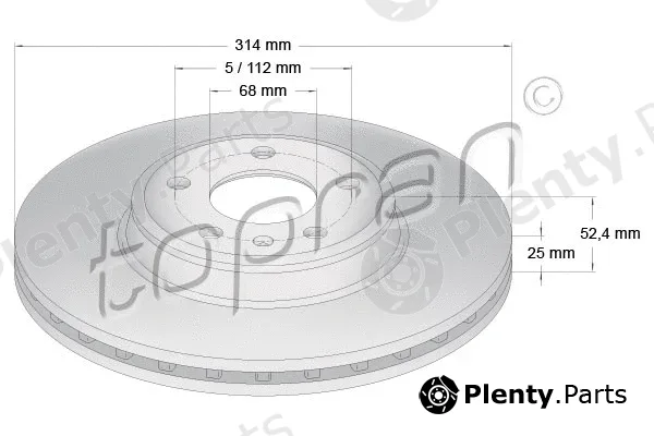 Topran 113009 — Brake Disc COATED