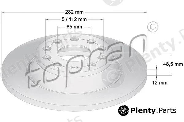 Topran 115893 — Brake Disc COATED