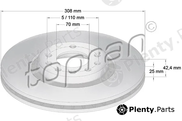 Topran 206966 — Brake Disc COATED