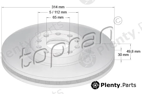 Topran 116286 — Brake Disc COATED