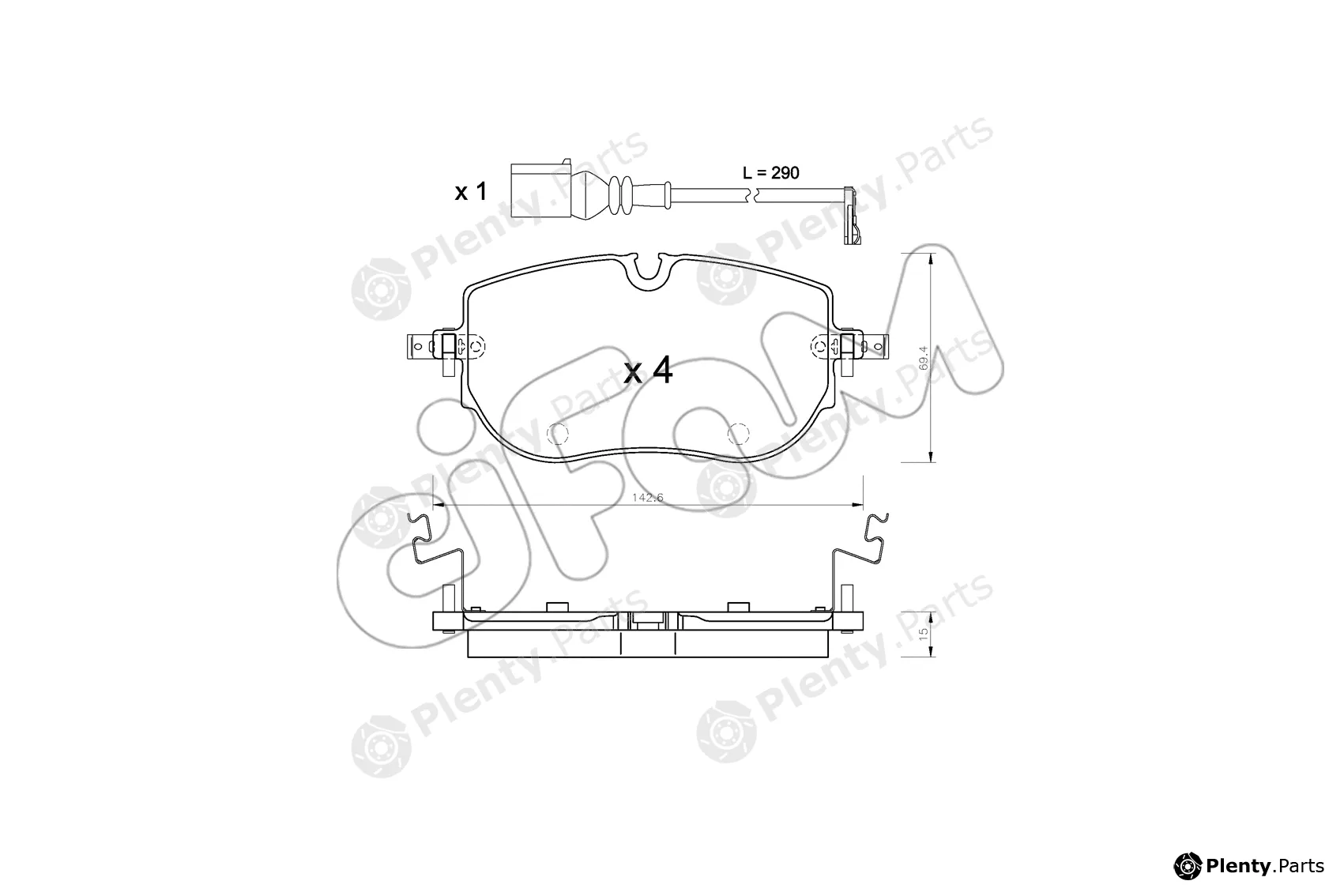 Cifam 822-1319-0 — Brake Pad Set, disc brake
