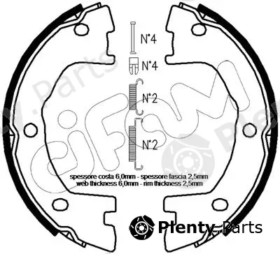 Cifam 153-097K — Brake Shoe Set, parking brake