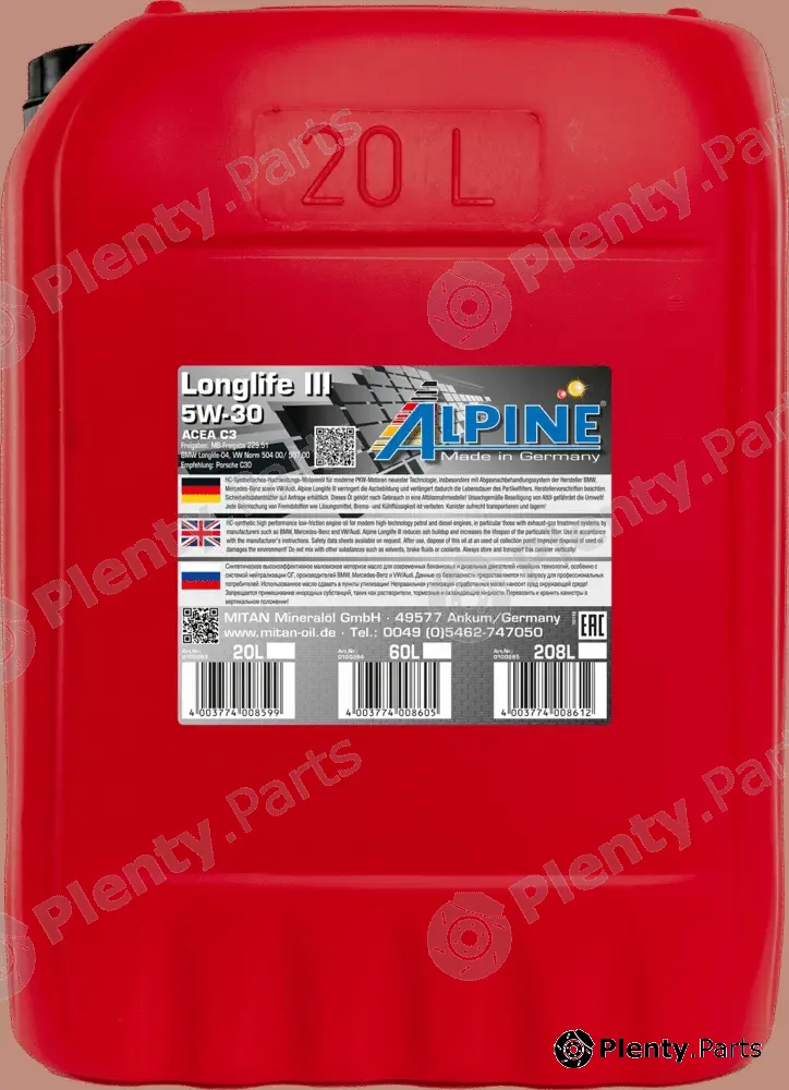 Mitan 0100283 — Engine Oil Longlife III 5W-30