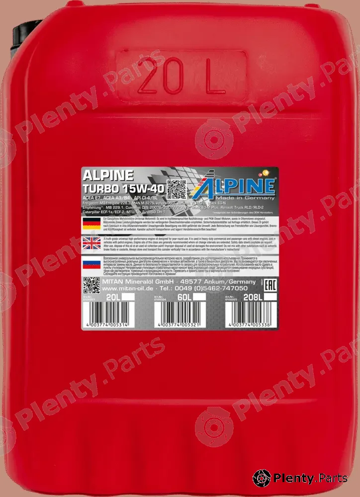 Mitan 0100323 — Engine Oil Turbo 15W-40