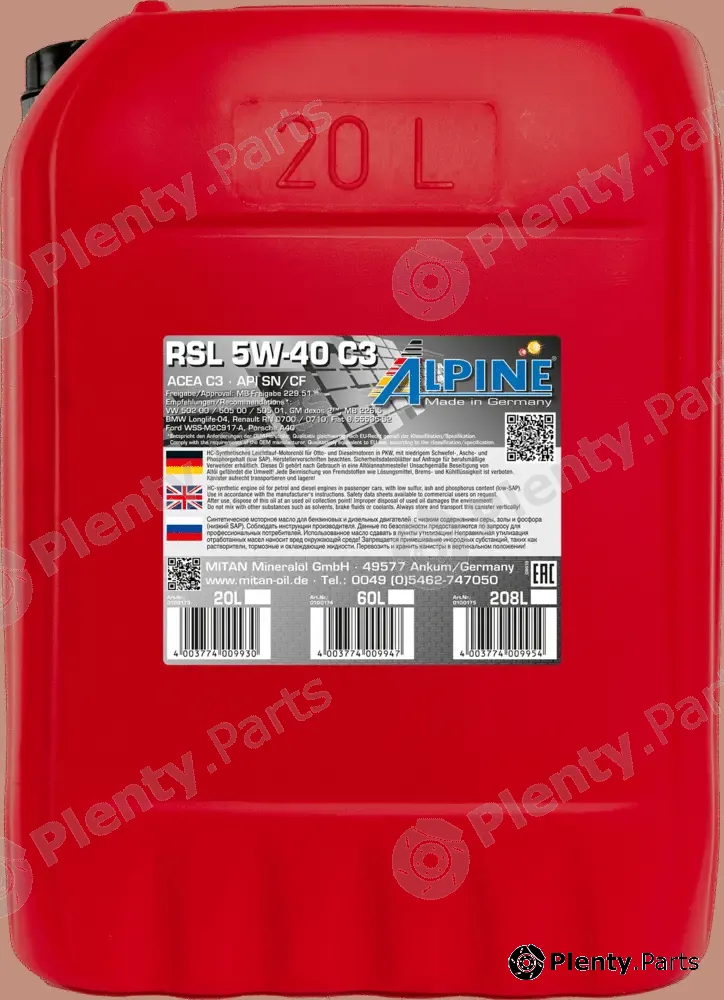 Mitan 0100173 — Engine Oil RSL 5W-40 C3