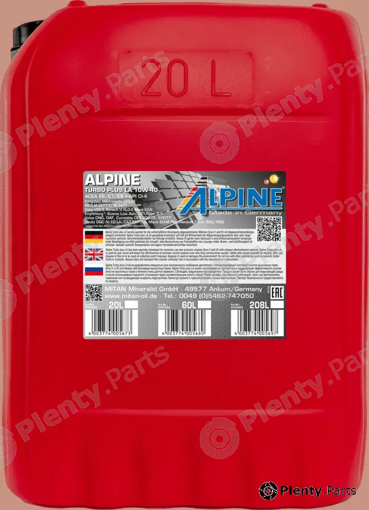 Mitan 0100383 — Engine Oil Turbo Plus LA 10W-40
