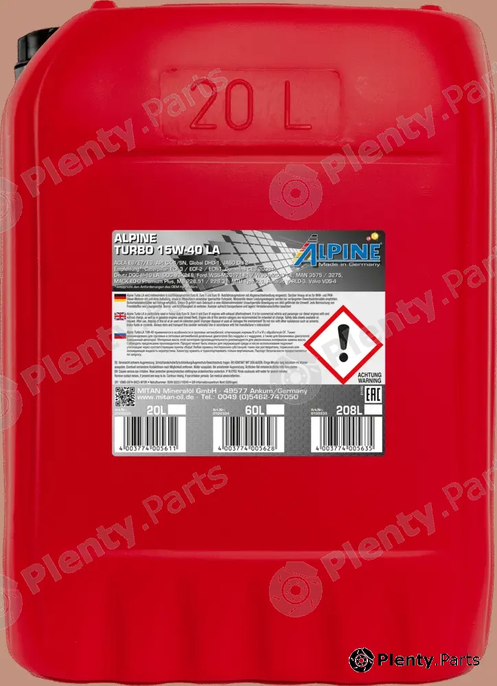 Mitan 0100333 — Engine Oil Turbo 15W-40 LA