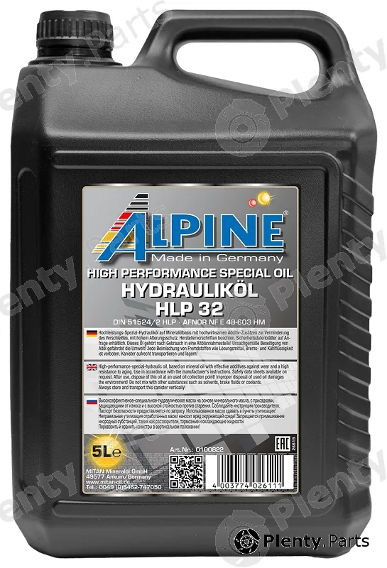 Mitan 0100822 — Hydraulic Oil Hydrauliköl HLP 32