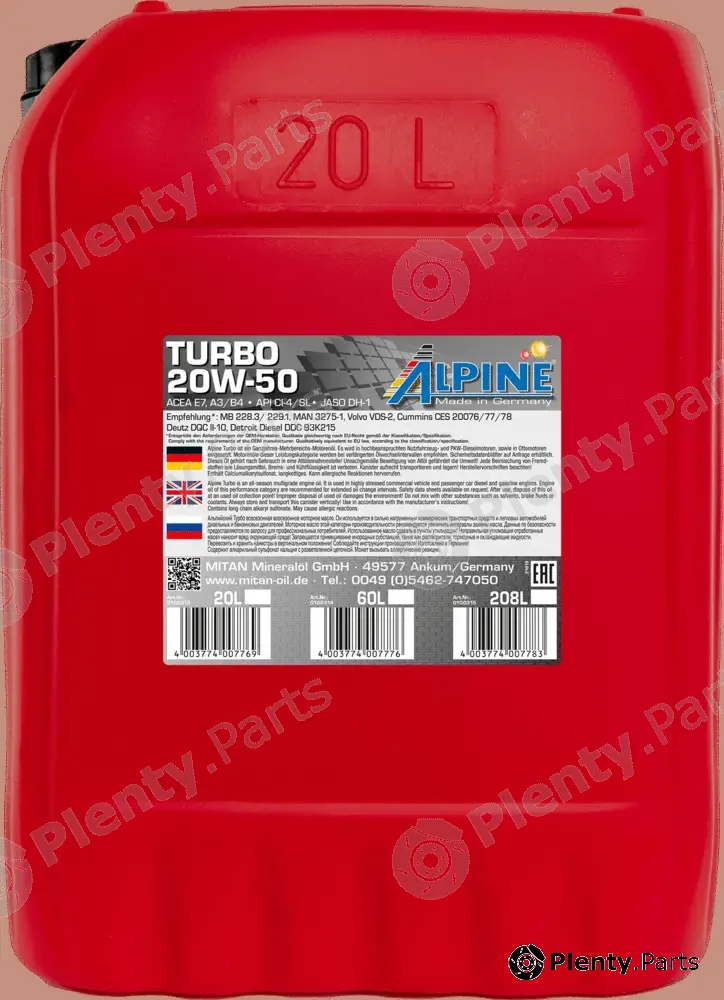 Mitan 0100313 — Engine Oil Turbo 20W-50