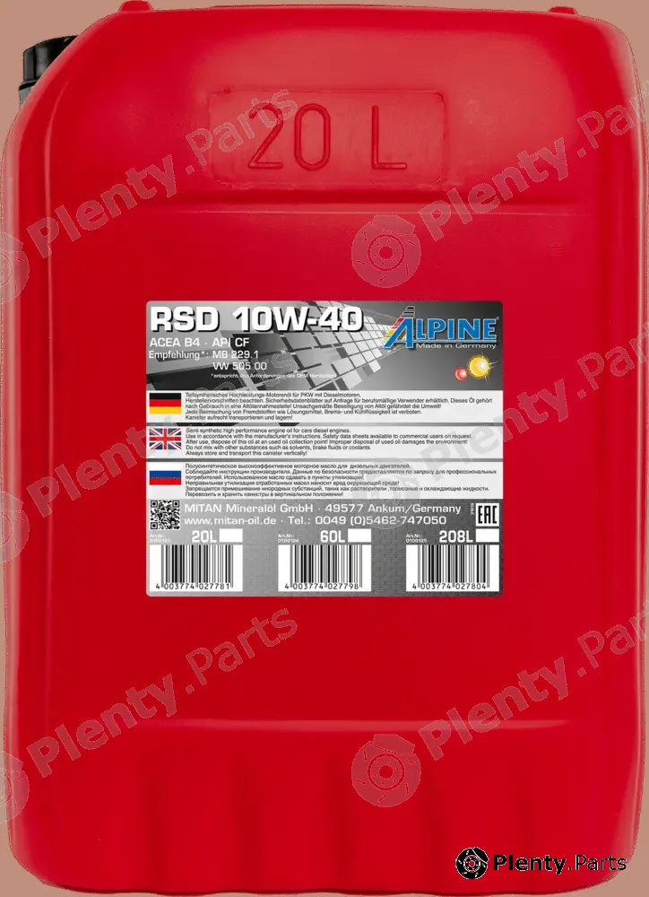Mitan 0100123 — Engine Oil RSD 10W-40