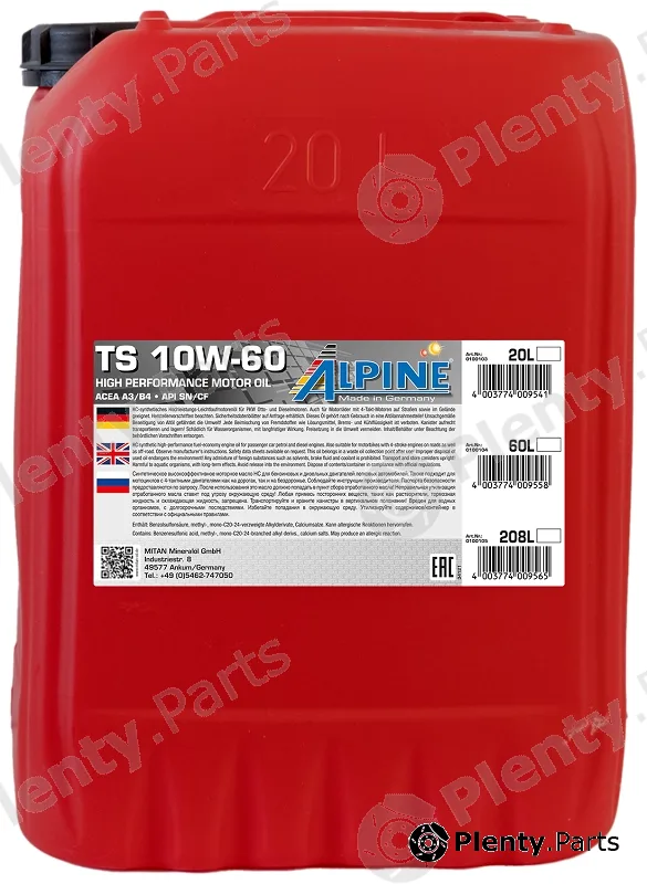 Mitan 0100103 — Engine Oil TS 10W-60
