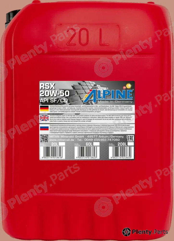 Mitan 0100043 — Engine Oil RSX 20W-50