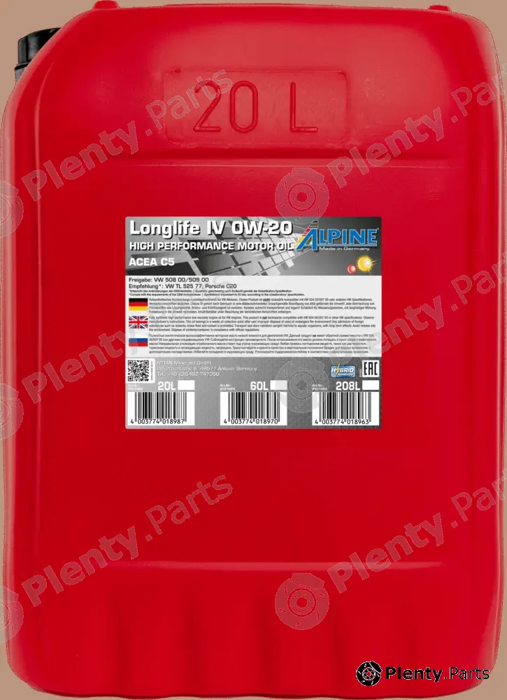 Mitan 0101463 — Engine Oil Longlife IV 0W-20