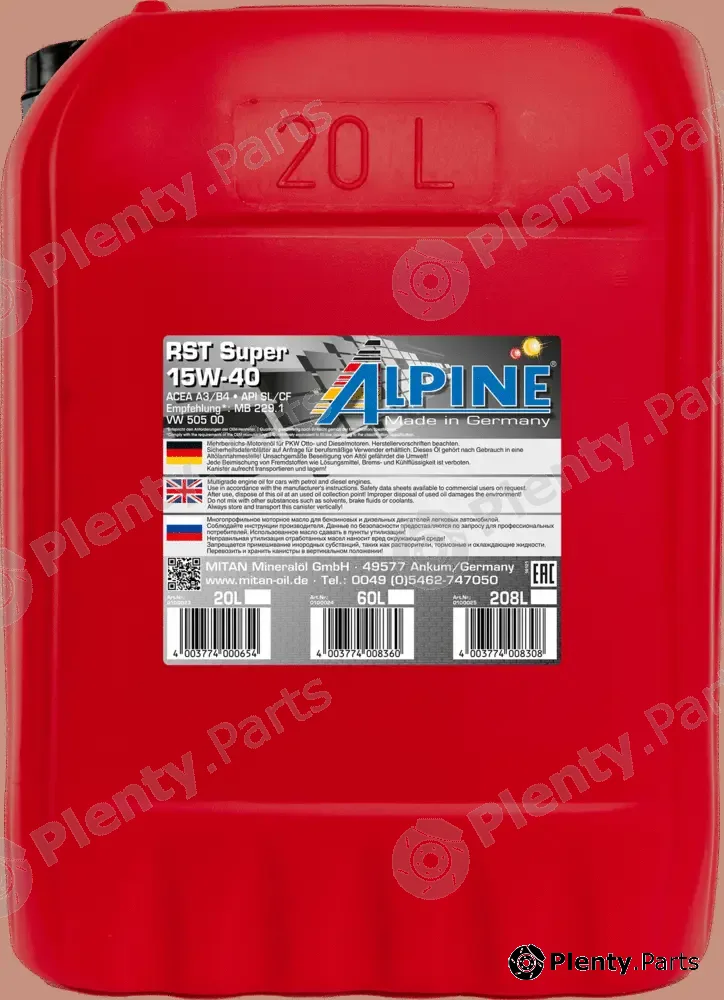 Mitan 0100023 — Engine Oil RST Super 15W-40
