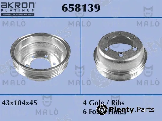 Akron-Malò 658139 — Belt Pulley, crankshaft