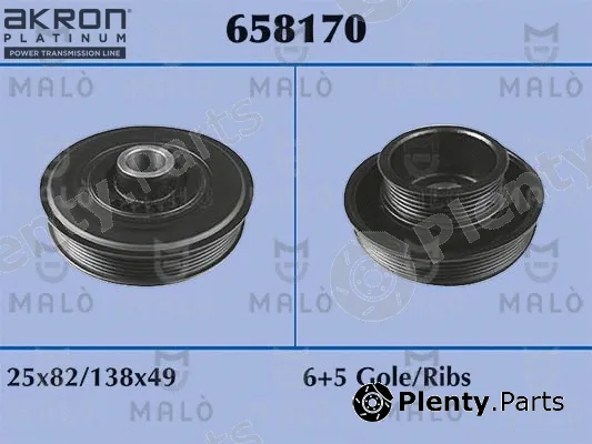 Akron-Malò 658170 — Belt Pulley, crankshaft