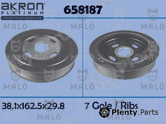 Akron-Malò 658187 — Belt Pulley, crankshaft
