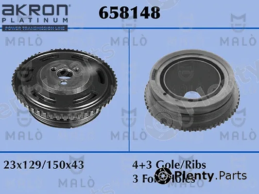 Akron-Malò 658148 — Belt Pulley, crankshaft
