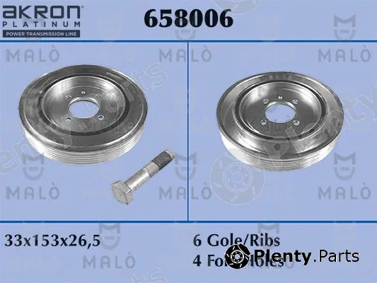 Akron-Malò 658006 — Belt Pulley, crankshaft