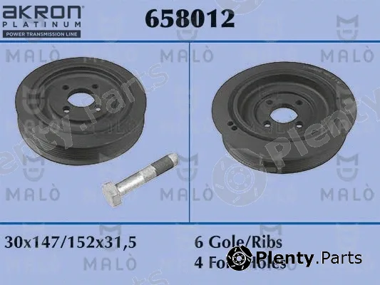 Akron-Malò 658012 — Belt Pulley, crankshaft