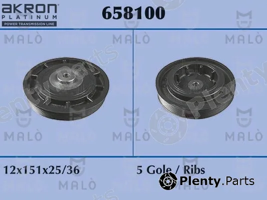 Akron-Malò 658100 — Belt Pulley, crankshaft
