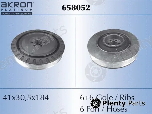 Akron-Malò 658052 — Belt Pulley, crankshaft