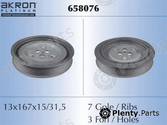 Akron-Malò 658076 — Belt Pulley, crankshaft