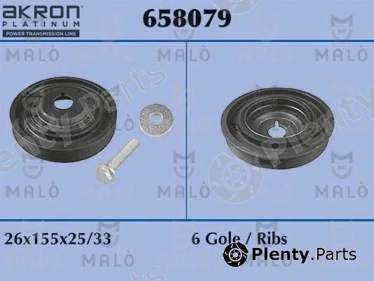 Akron-Malò 658079 — Belt Pulley, crankshaft