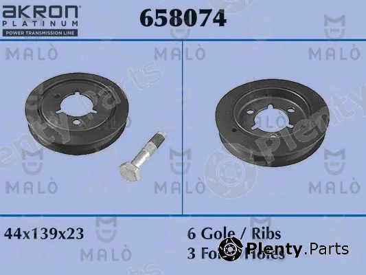 Akron-Malò 658074 — Belt Pulley, crankshaft