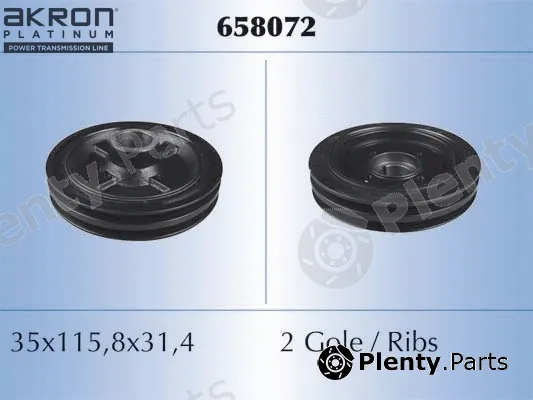 Akron-Malò 658072 — Belt Pulley, crankshaft