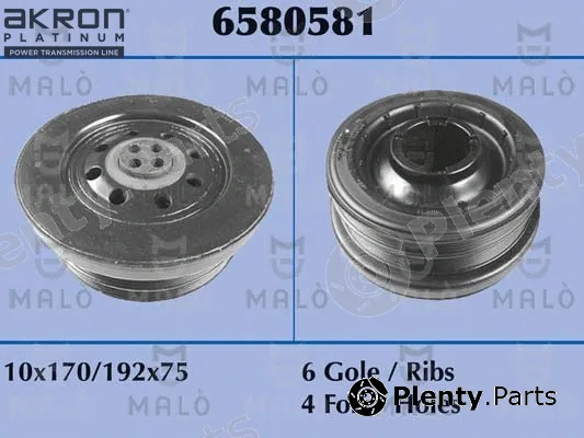 Akron-Malò 6580581 — Belt Pulley, crankshaft