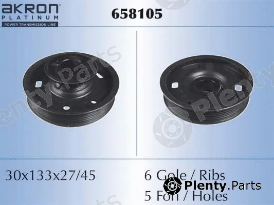 Akron-Malò 658105 — Belt Pulley, crankshaft