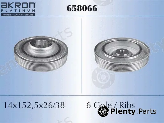 Akron-Malò 658066 — Belt Pulley, crankshaft