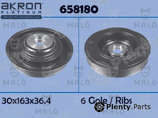 Akron-Malò 658180 — Belt Pulley, crankshaft