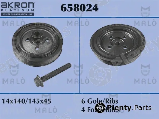 Akron-Malò 658024 — Belt Pulley, crankshaft
